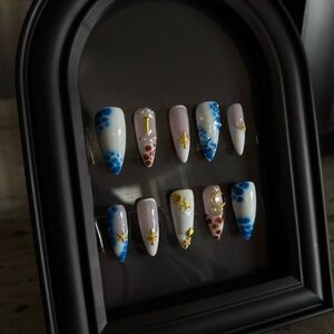 Blue and Gold Nail Art Set